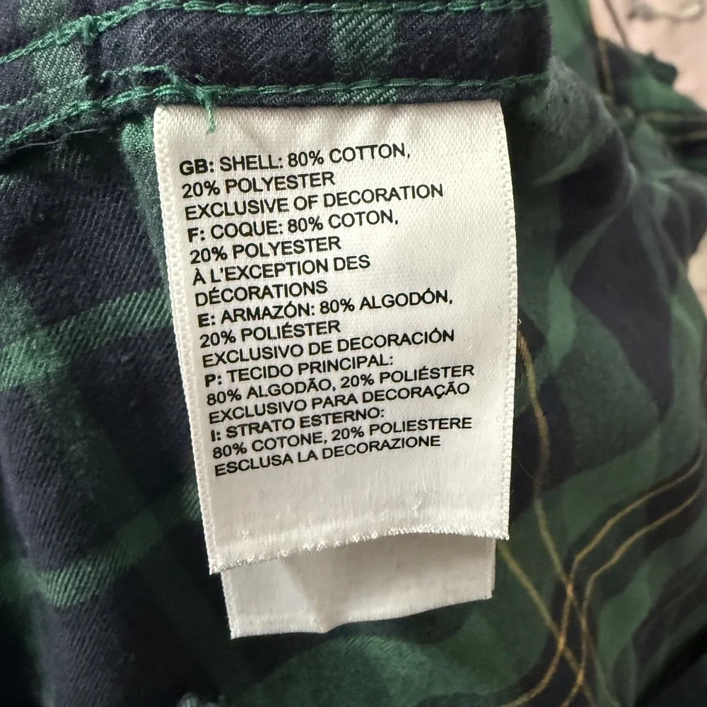 The‎ North Face Mens Plaid Flannel Shirt Green Blue Long Sleeve Button Up XL